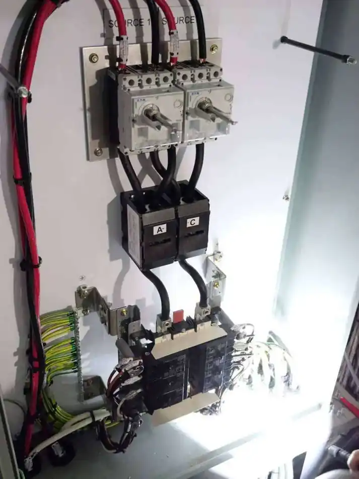 Electrical distribution equipment and wiring inside a panel