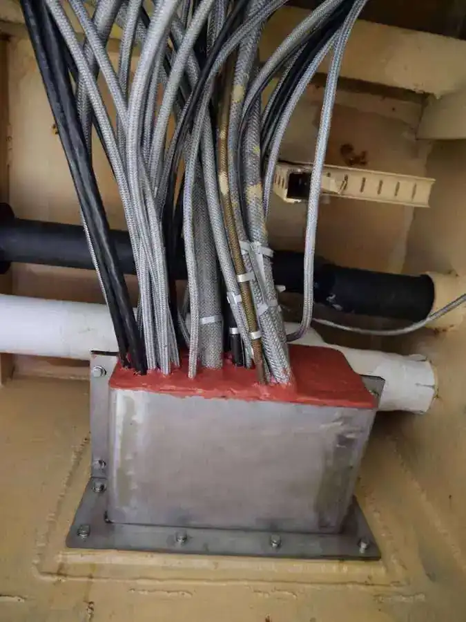 Electrical cable penetration and installation work