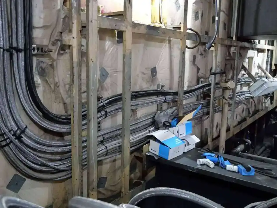 Installed electrical cable runs aboard a vessel