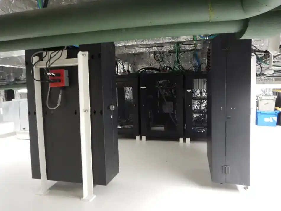 Electrical and communications equipment rack installation aboard a vessel