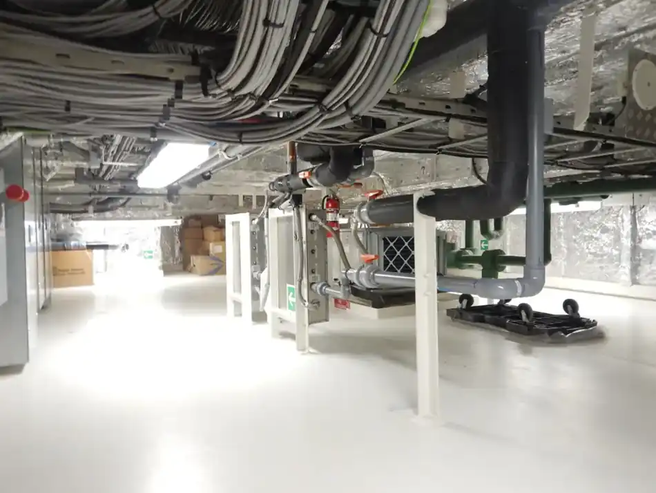Cable routing and systems installation in a vessel machinery space